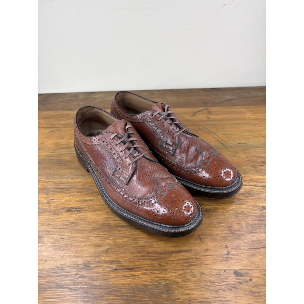 Vtg Nettleton Traditionals 0205 Longwing Blucher 9.5 B Brown Scotch Grain Derby